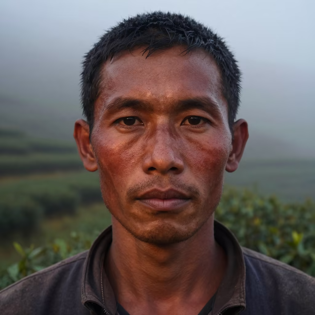 Windburned Tea Taster in Copper Dusk Light in in Man