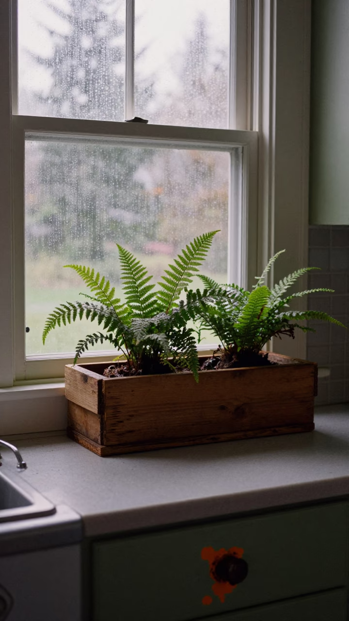 Window Box in Portland at First Light in in Portland, Oregon, United States