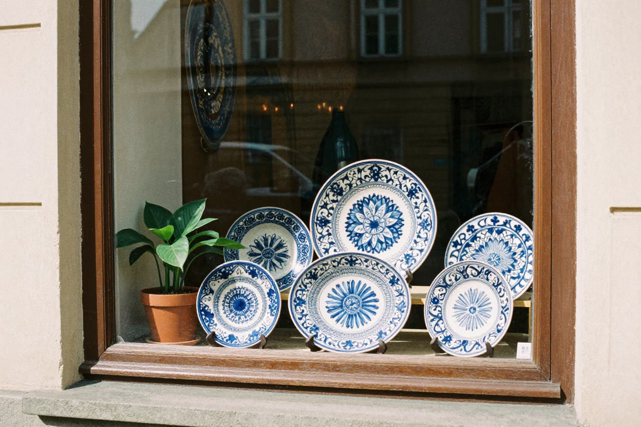 Window Display at Afternoon Light in Prague in in Prague, Czech Republic