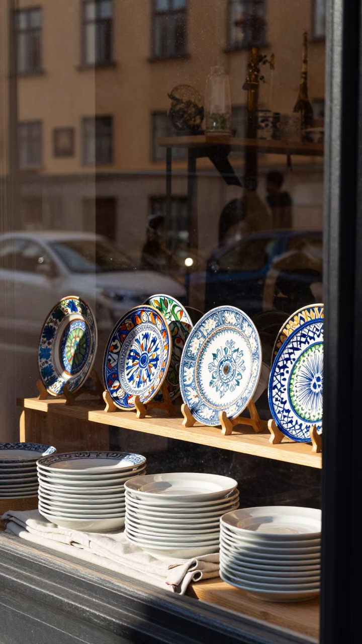 Window Display in Stockholm at The Early Afternoon Light in in Stockholm, Sweden
