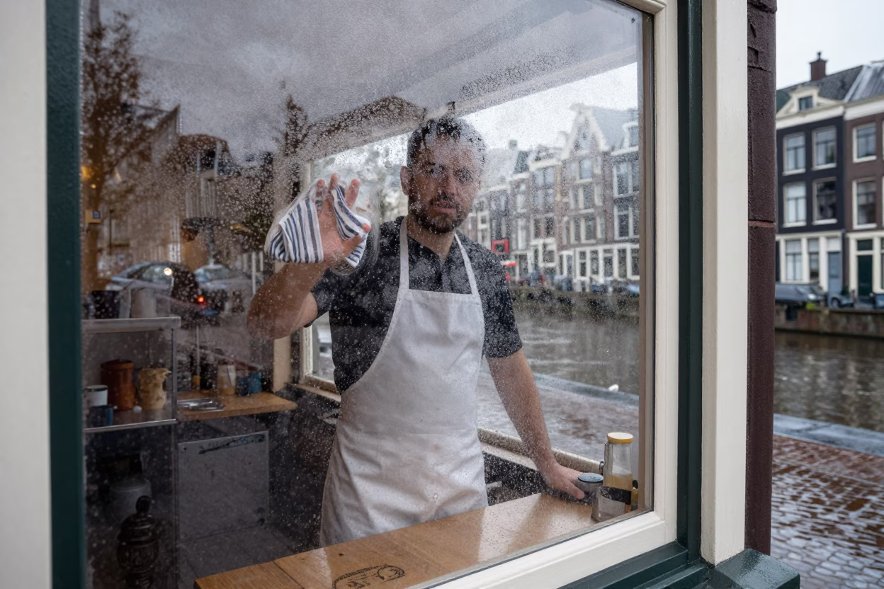 Window in Amsterdam at Midday Light in in Amsterdam, Netherlands