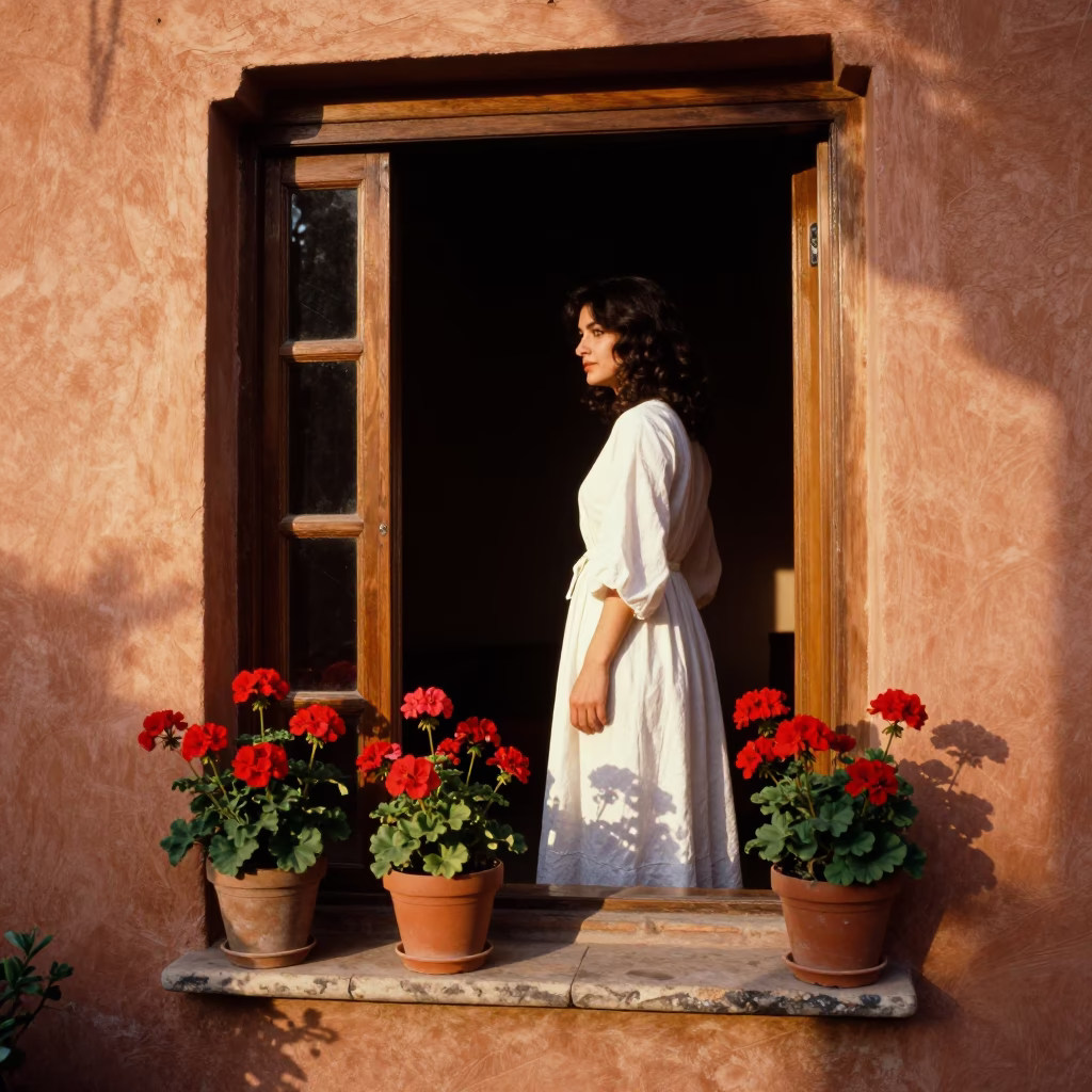Window Interior at Honeyed Evening Light in Marrakech in in Marrakech, Morocco