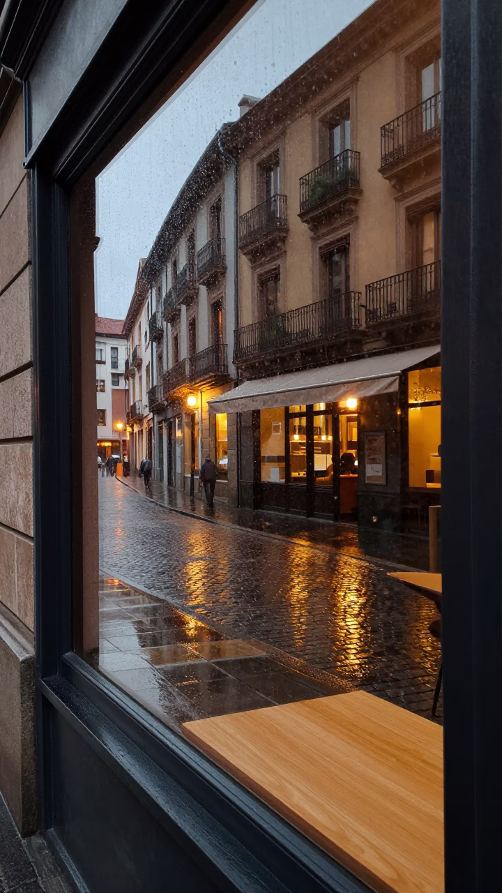 Window Reflection in Bilbao in in Bilbao, Spain