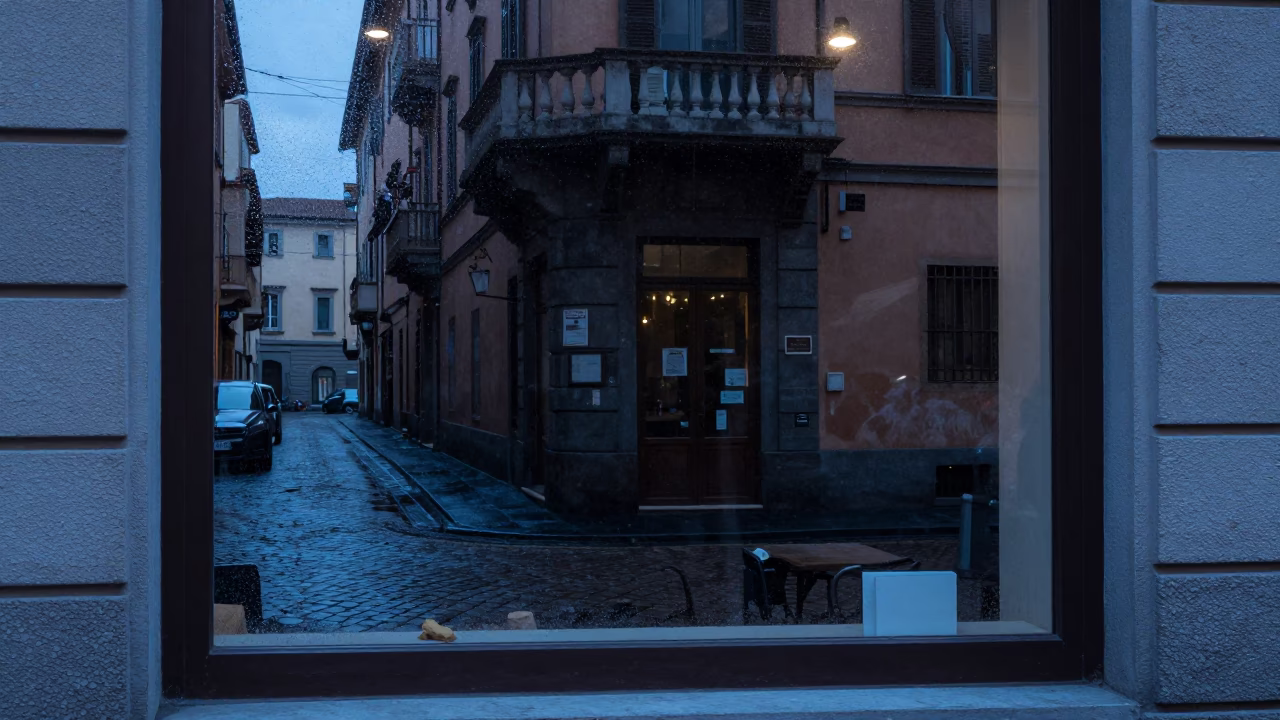 Window Reflection in Milan in in Milan, Italy