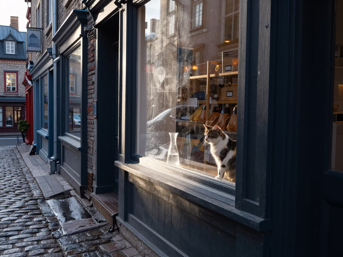 Window Scene in Quebec City in in Quebec City, Quebec, Canada