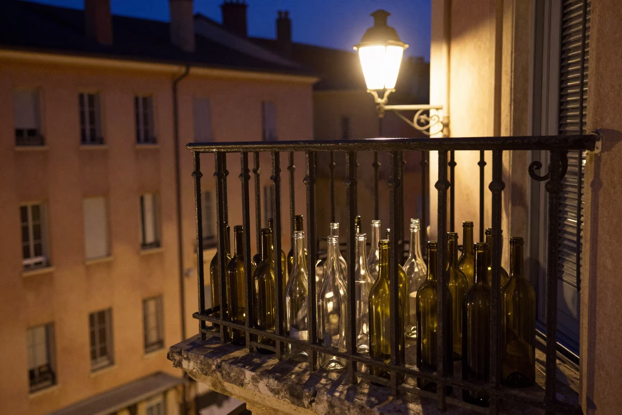 Wine Bottles in Lyon in in Lyon, France