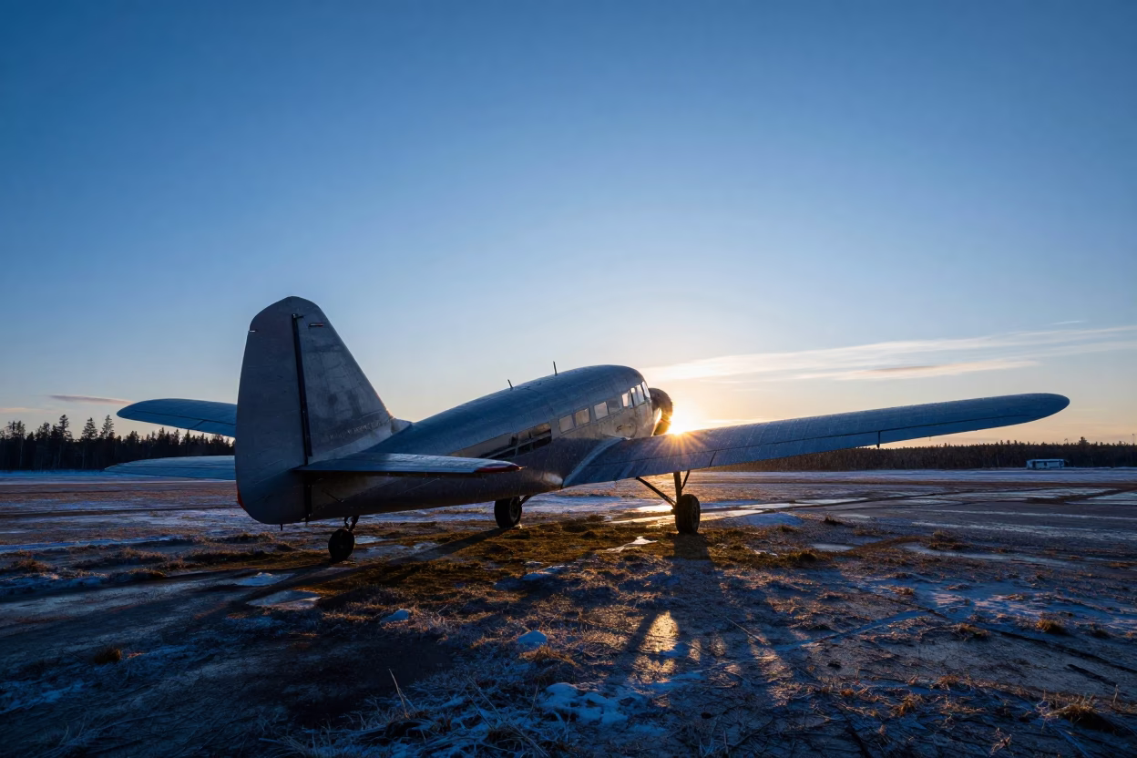 Winter Airshow Silhouette Vintage Plane Finland in in Finland