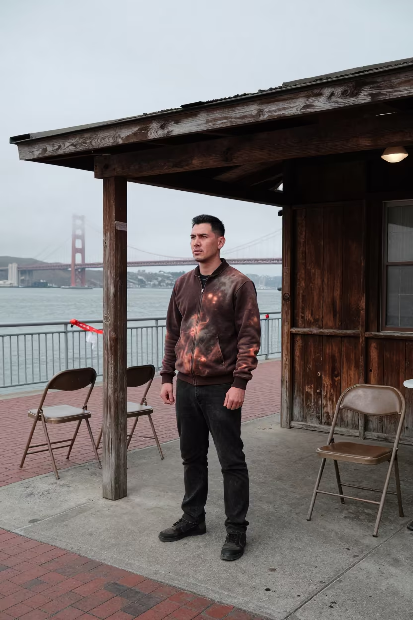 Winter Barber in Chinatown Riverside Shed in in the old quarter in Chinatown, San Francisco