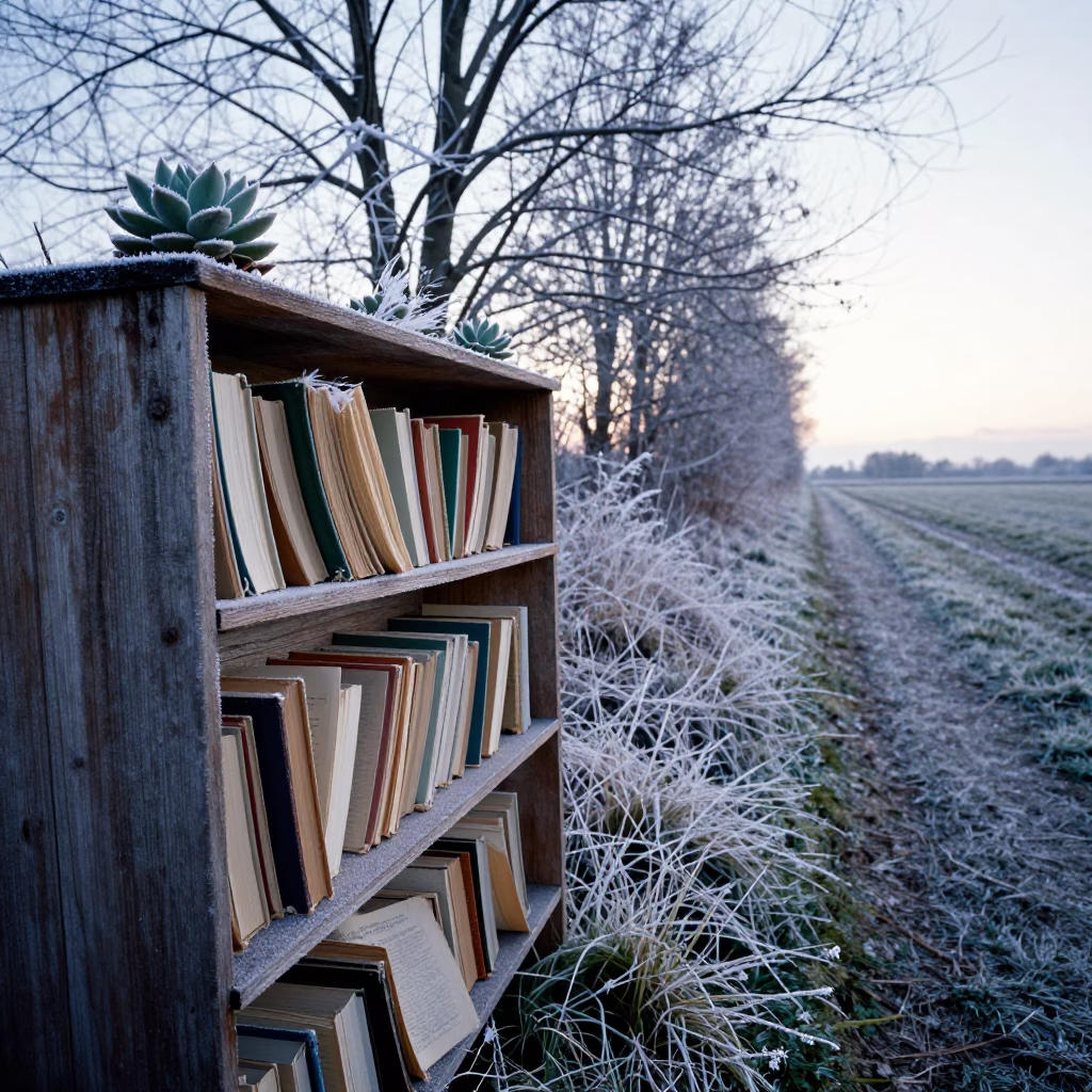 Winter Bookshelf and Succulents on Game Trail in along a game trail near Monza