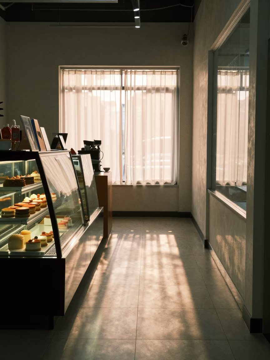 Winter Cake Binder Display in Wuhan Storefront in inside a storefront prepared for opening in Wuhan