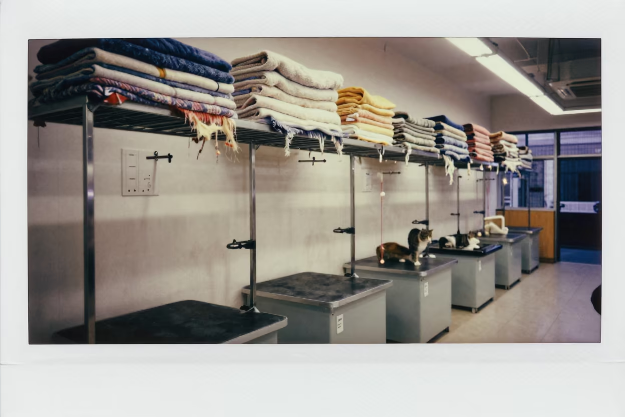 Winter Cat Lounge Blankets Hooks Ningbo Grooming Bay in inside a grooming bay near Ningbo