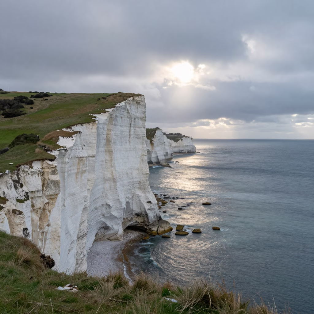 Winter Chalk Cliff Above Blue Sea Near Sydney in near Sydney