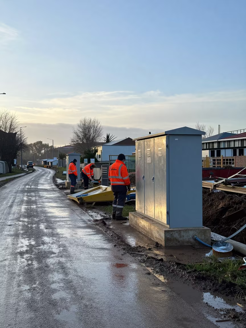 Winter Dawn Construction Site Access Road Oviedo in at a muddy site access road near Oviedo
