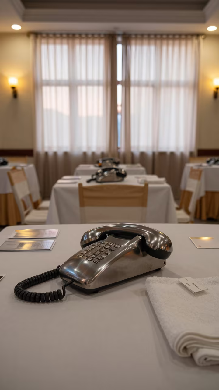 Winter Dawn Lobby Phone Bin with Steel and Plastic in inside a banquet hall before service in Mymensingh