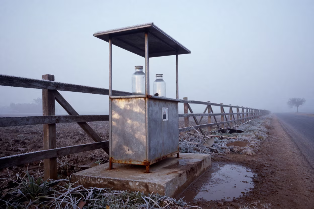 Winter Dawn Milk Sample Station in Manipur Feedlot in along a feedlot lane in Manipur