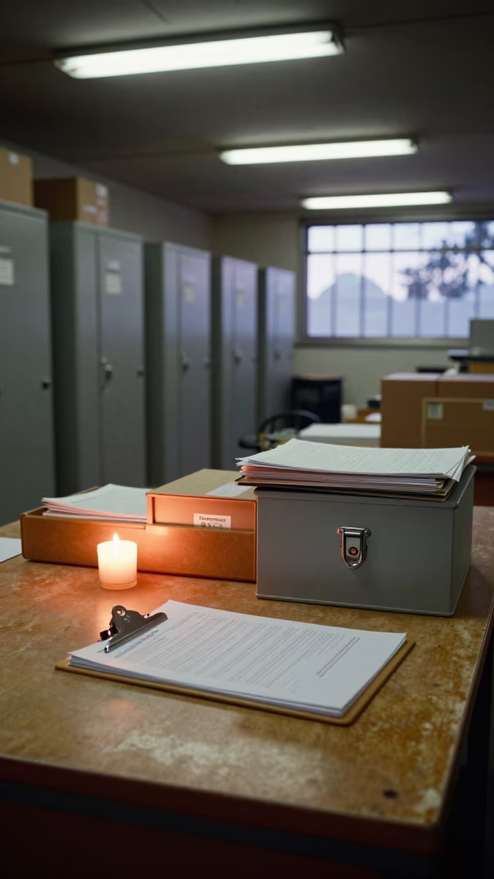 Winter Dispatch Note Tray with Candlelight in inside a chilled distribution bay in Chippendale, Sydney