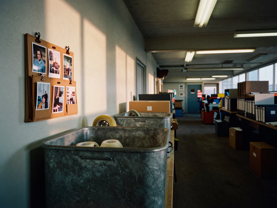 Winter Dispatch Office Logistics Clutter in inside a dispatch office above the dock in Cleveland