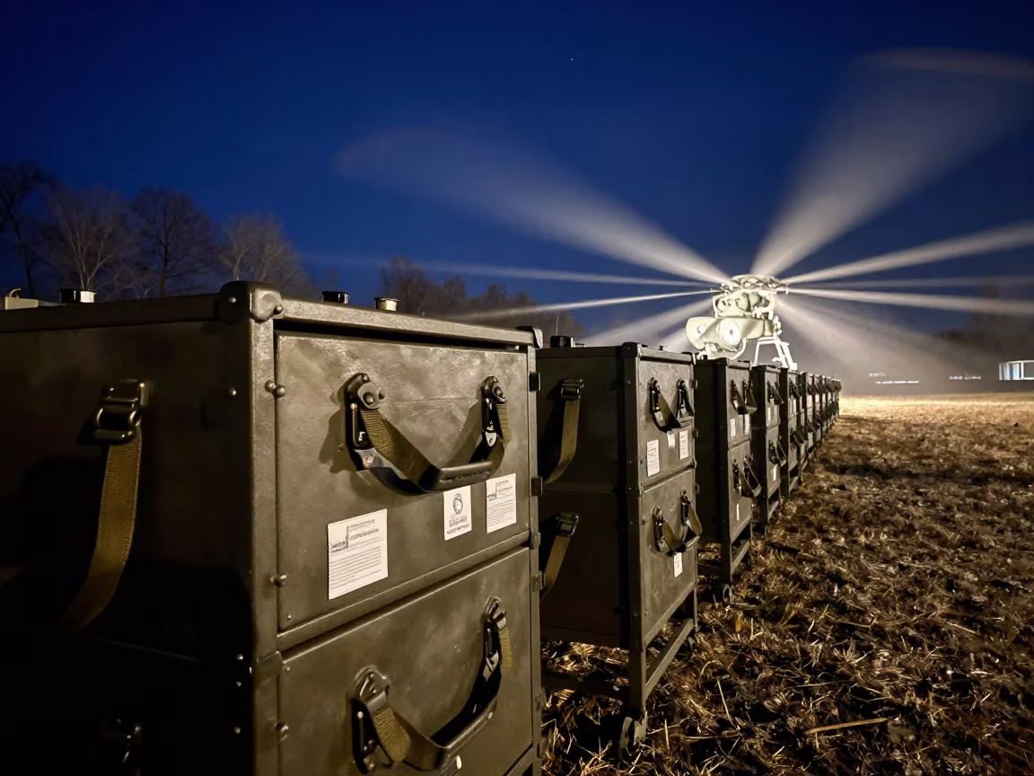 Winter Dispatch Seal Bag on Italian Parade Ground in on a parade ground in Italy