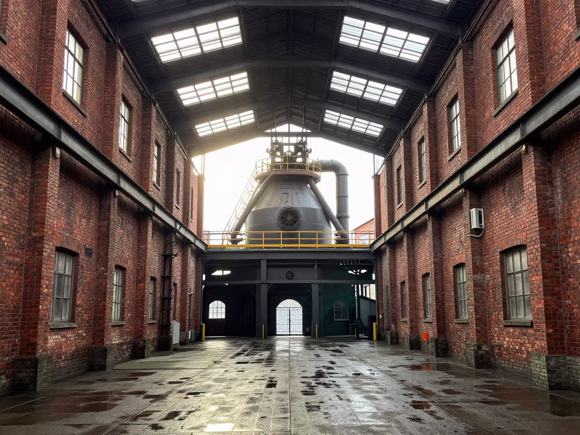 Winter Loft Exposed Brick Near Blast Furnace in beside a blast furnace near Oviedo