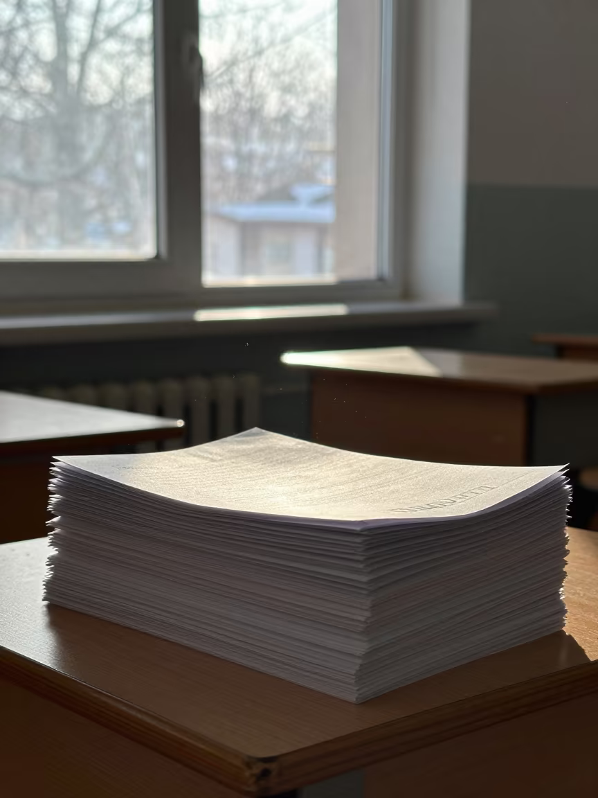 Winter Morning Course Packets in Bursa Classroom in inside a quiet classroom in Bursa
