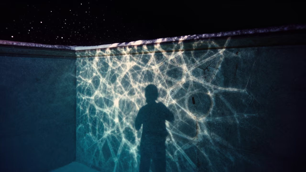 Winter Night Caustics Underwater Norway in in Norway