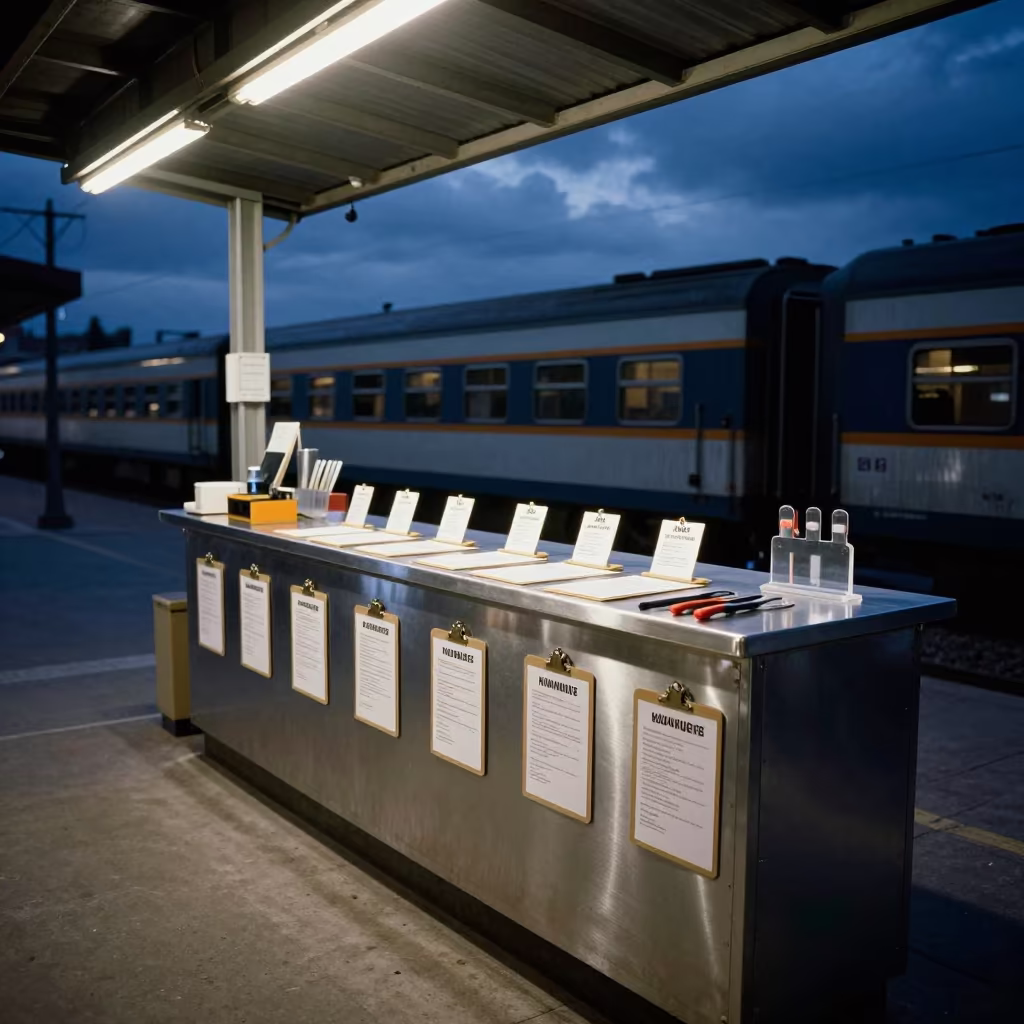 Winter Night Clipboard Under Storefront Awning in beneath a shop awning at blue hour in Asuncion