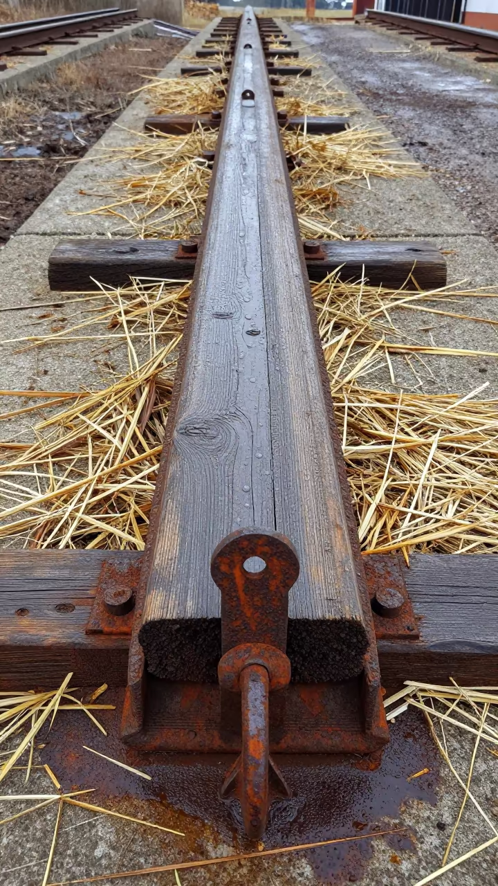 Winter Pasture Gate Rail in Pampas Stockyard in at a stockyard loading ramp in the Pampas