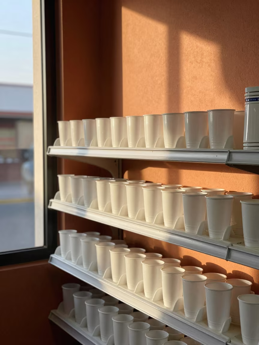Winter Pet Boarding Cup Caddy Near Window in inside a pet store aisle near Santiago de Querétaro