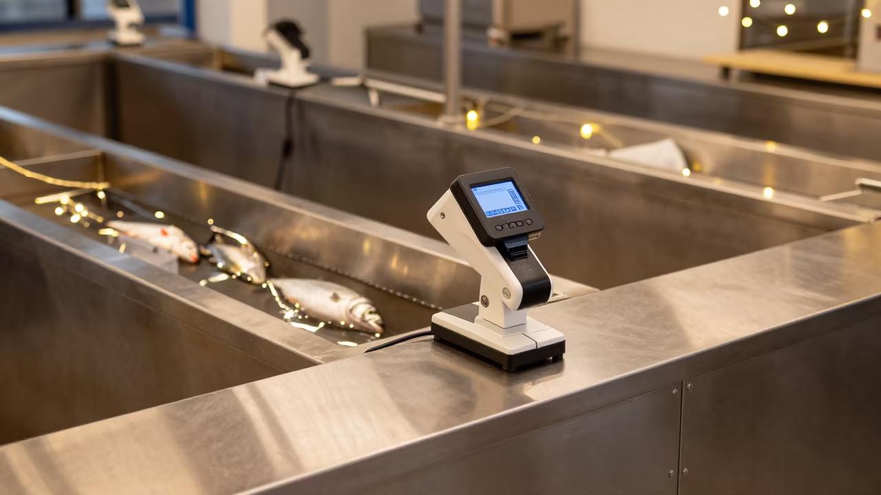 Winter Pet Scanner Dock Shanghai Fish Bagging in inside a fish bagging counter zone in Old City, Shanghai