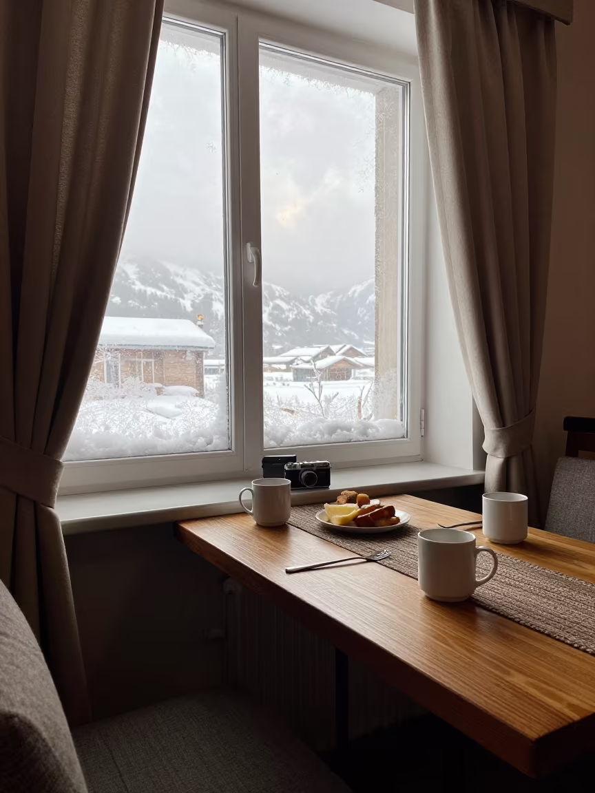 Winter Pillow Lava Breakfast Nook Near Almaty in in a breakfast nook near Almaty