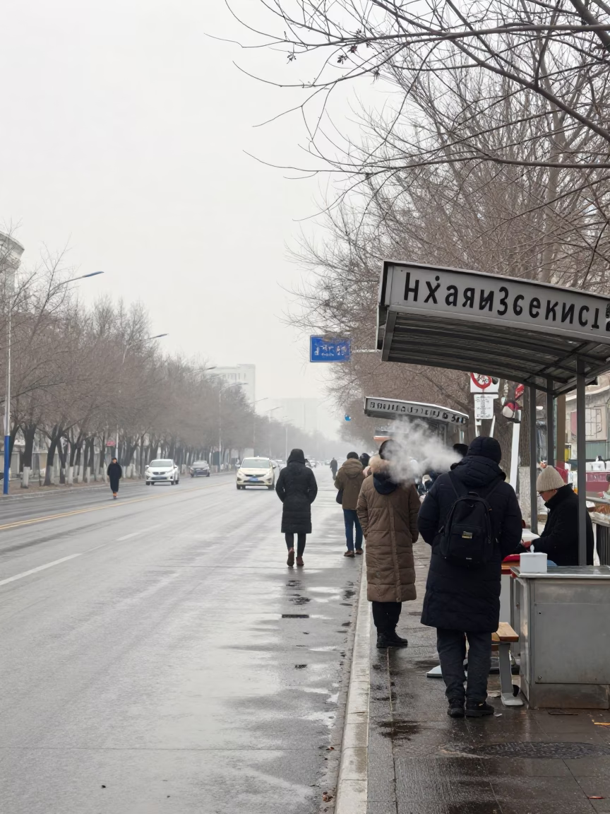Winter Roadside Stop Near Harbin in at a roadside stop near Harbin