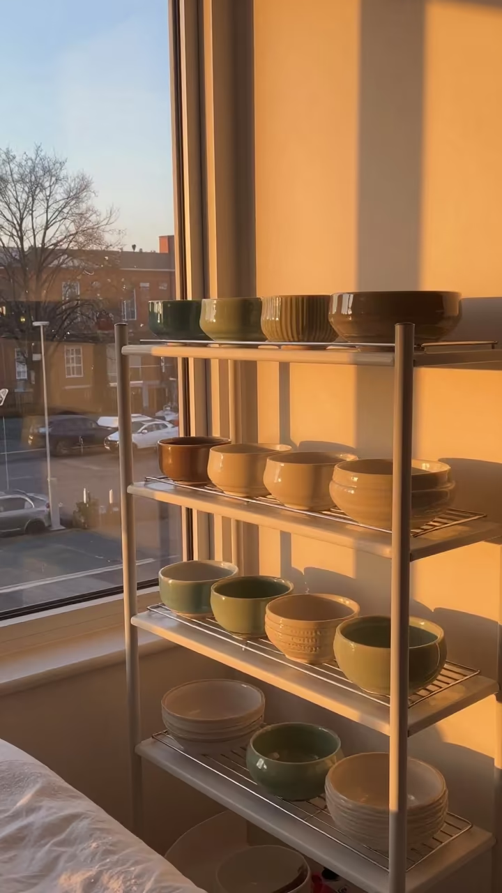 Winter Sunset Skincare Bowl Shelf Liverpool in inside a skincare treatment room near Liverpool
