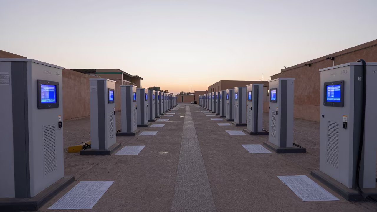 Winter Warehouse Charging Lane Marrakesh in at a parcel sorting belt in Marrakesh