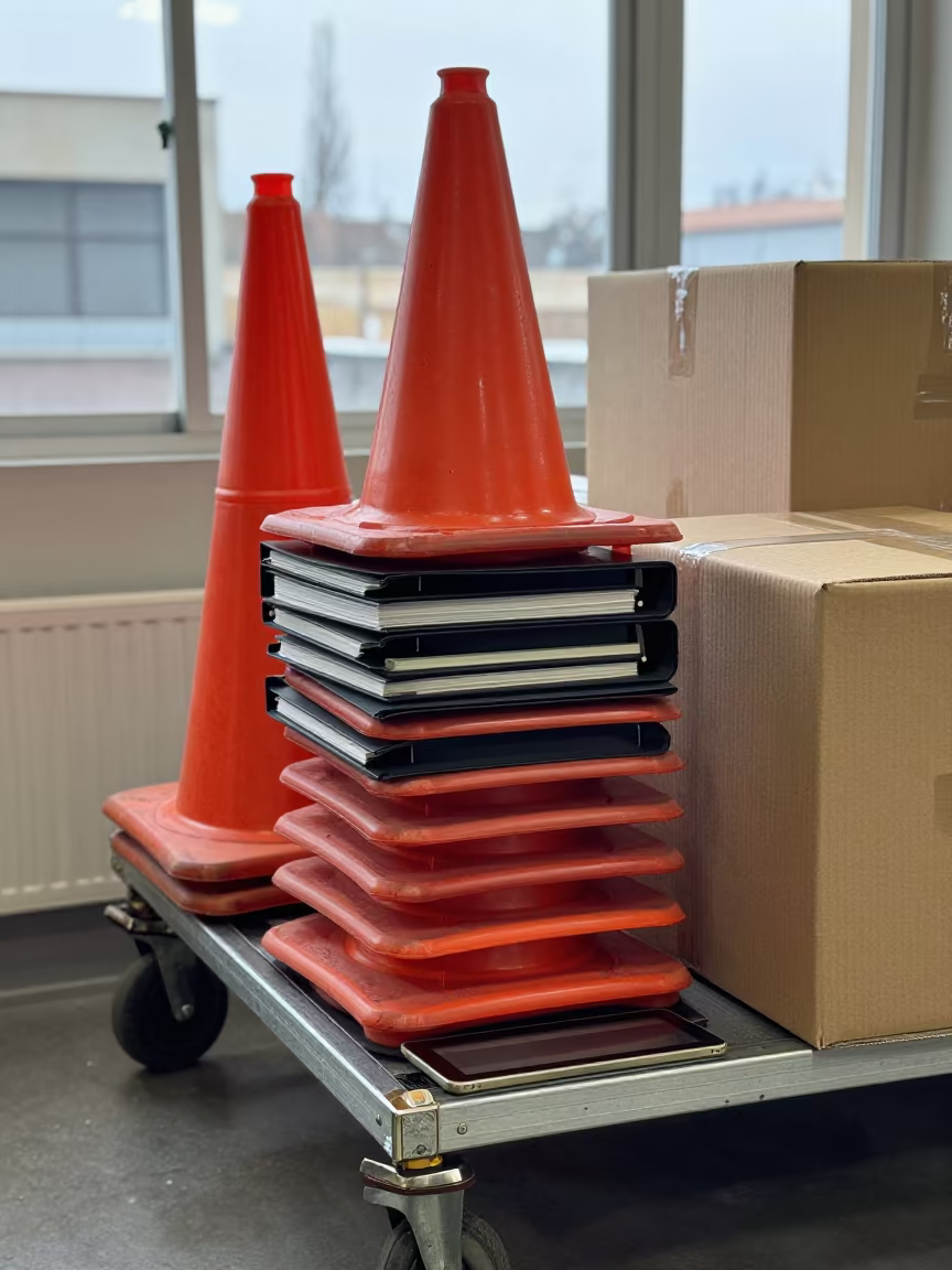 Winter Warehouse Packing Station with Supplies in at a fulfillment packing station in Diyarbakir