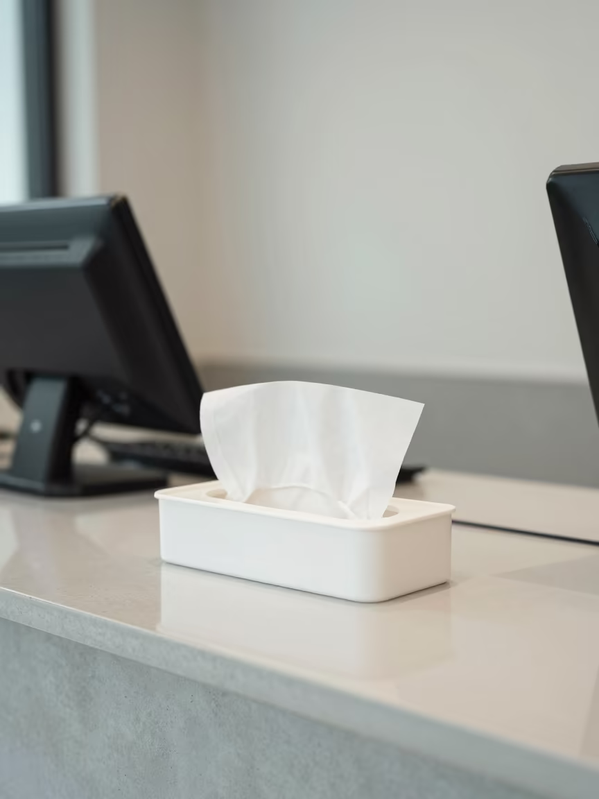 Wipe Caddy at Checkout Lane Near Bhopal in at a checkout lane under flat store light near Bhopal