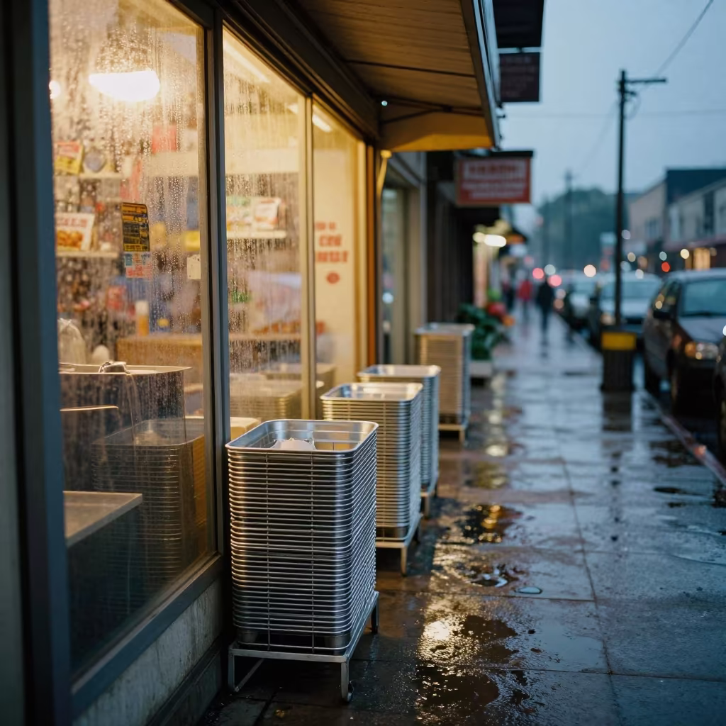 Wipe Caddy in Gabela Retail Aisle Twilight in inside a bright retail aisle in Gabela