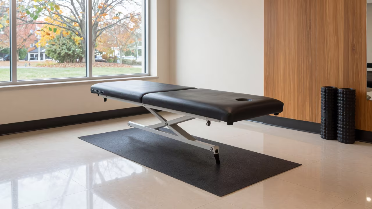 Wipe Station Side Light Memphis Recovery Lounge in inside a recovery lounge beside foam rollers in Memphis