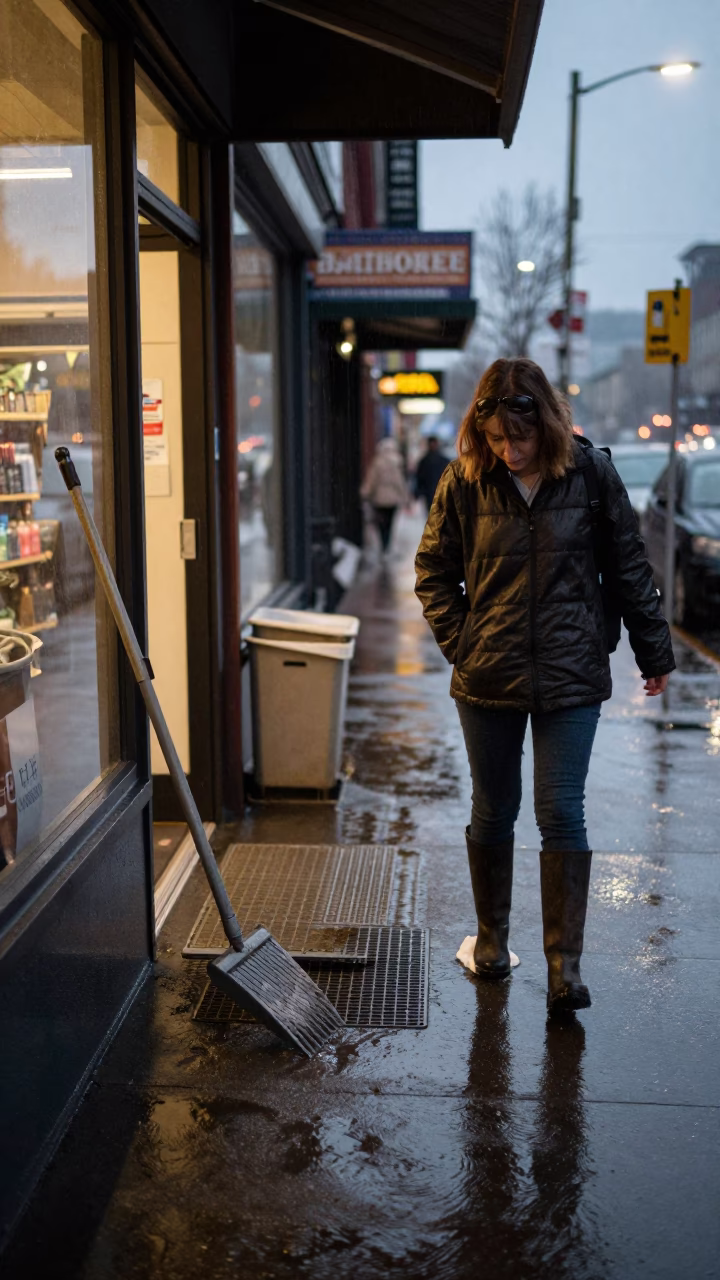 Wiping Boots in Portland in in Portland, Oregon, United States