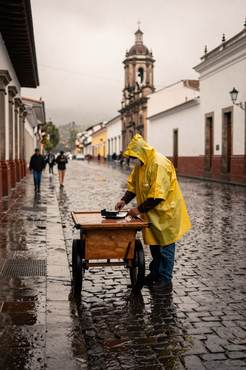 Wiping Cart in Quito in in Quito, Ecuador