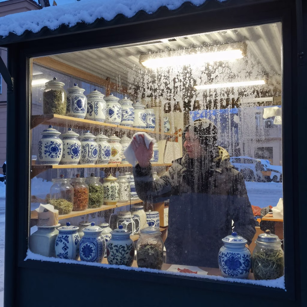 Wiping Condensation in Prague in in Prague, Czech Republic