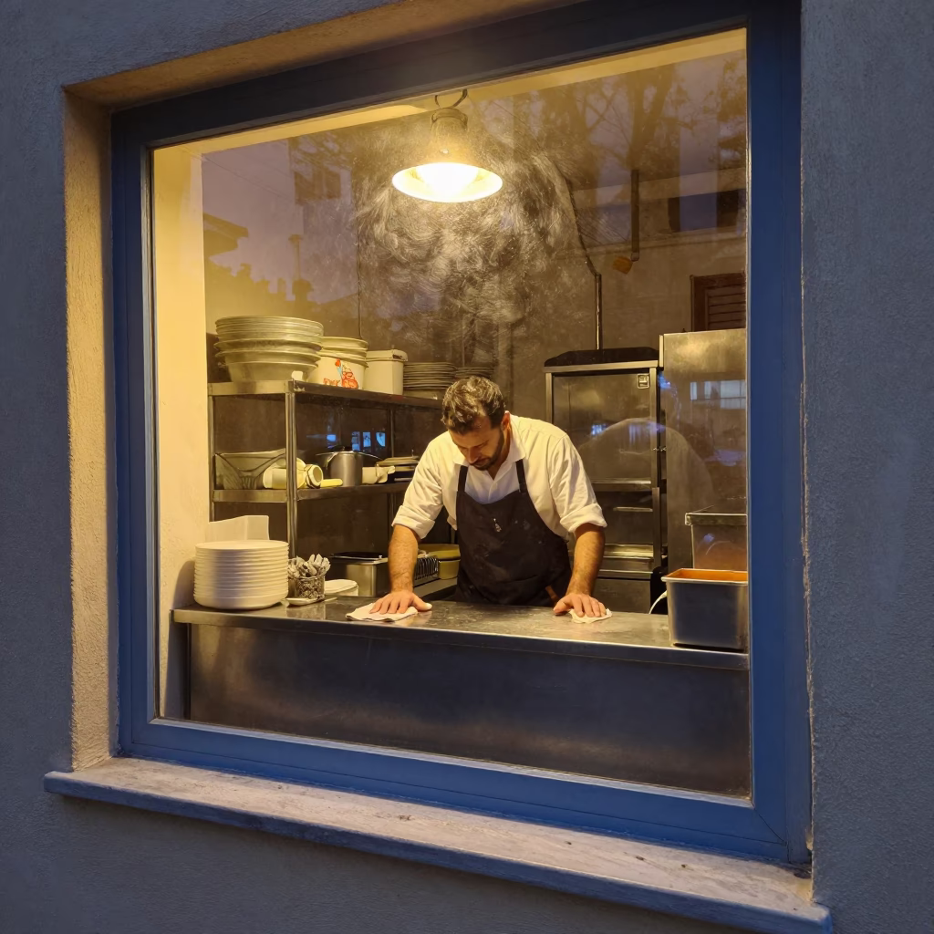 Wiping Counter in Athens in in Athens, Greece