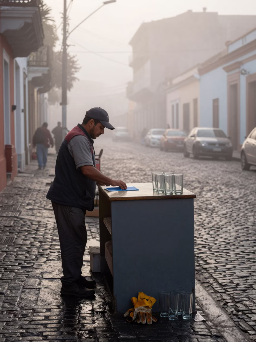 Wiping Counter in Buenos Aires in in Buenos Aires, Argentina