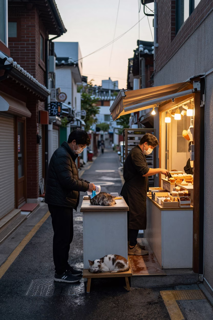 Wiping Counter in Seoul in in Seoul, South Korea
