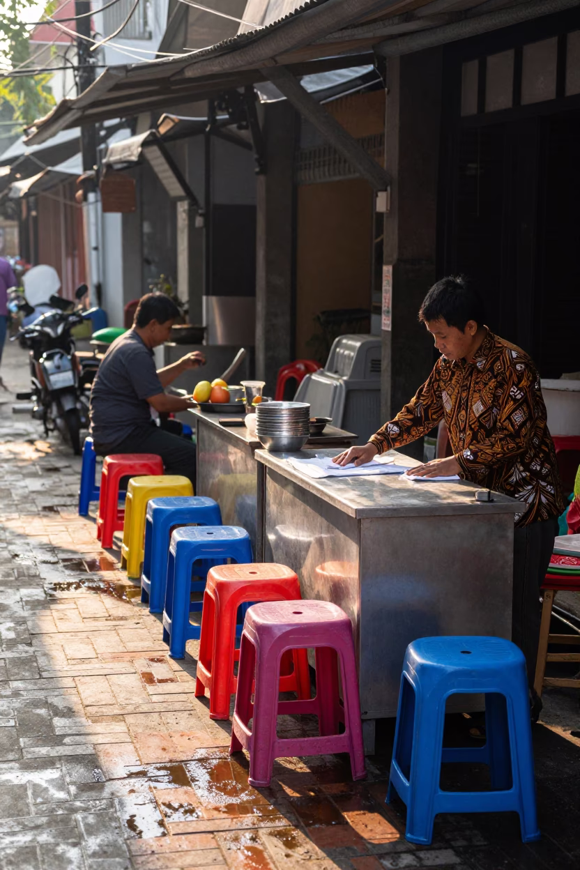 Wiping Counter in Yogyakarta in in Yogyakarta, Indonesia