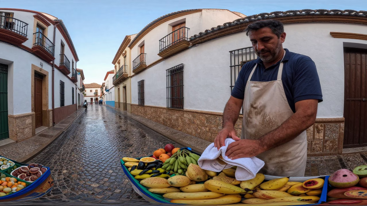 Wiping Hands in Granada in in Granada, Spain