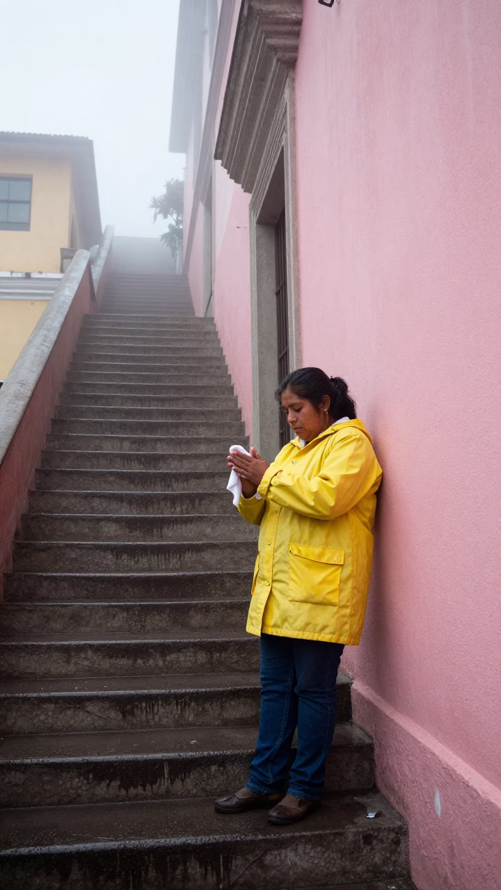 Wiping Hands in Lima in in Lima, Peru