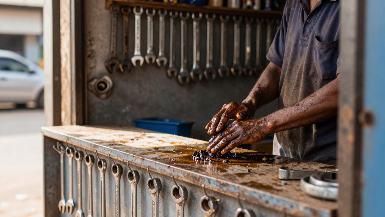 Wiping Hands in Nairobi in in Nairobi, Kenya