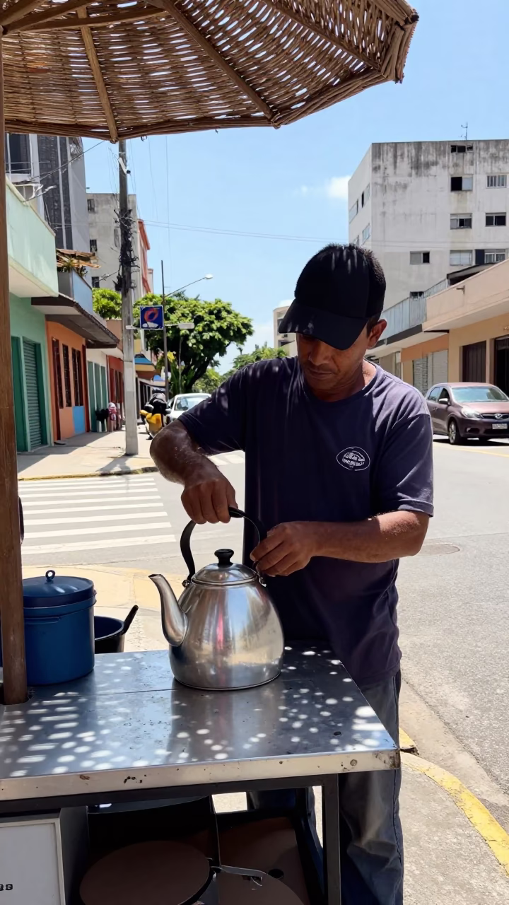 Wiping Kettle in São Paulo in in São Paulo, Brazil