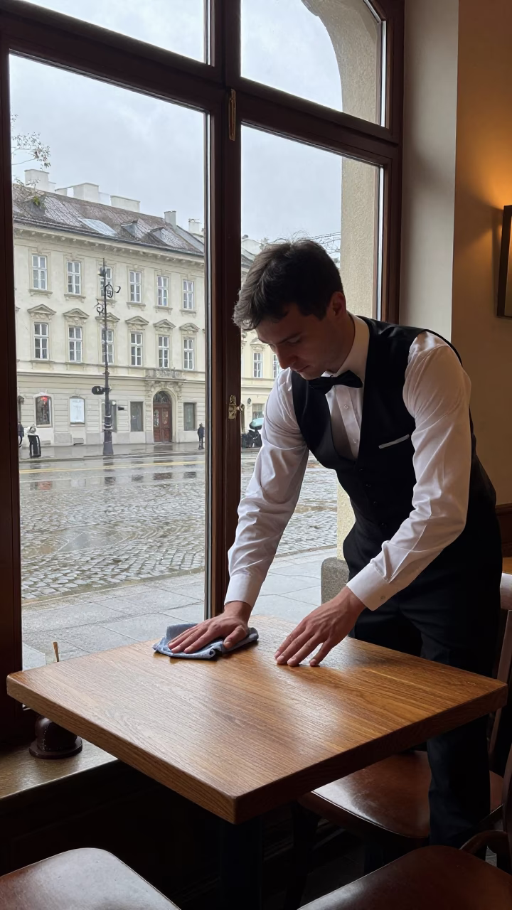 Wiping Table in Vienna in in Vienna, Austria