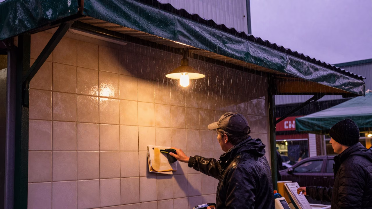 Wiping Tile in Seattle in in Seattle, Washington, United States